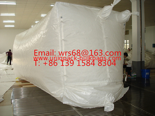 China 20ft,30ft ,40ft WPP Waterproof Dry Bulk Container Liner Bag With fast discharge spout supplier