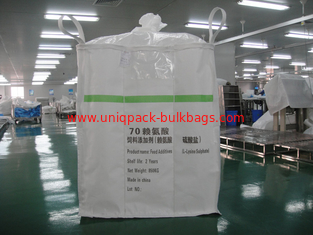 China Duffle Top PP Bulk Bag For Packaging L-Lysine Sulphate / Industrial Bulk Bags supplier