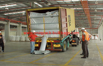 China 20ft PP woven dry bulk container liner for PE resin , Easy loading and unloading supplier