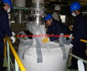 China Flexible industrial Minerals PP bulk bags , factory Tubular tonne bags with Cross Corner loops supplier